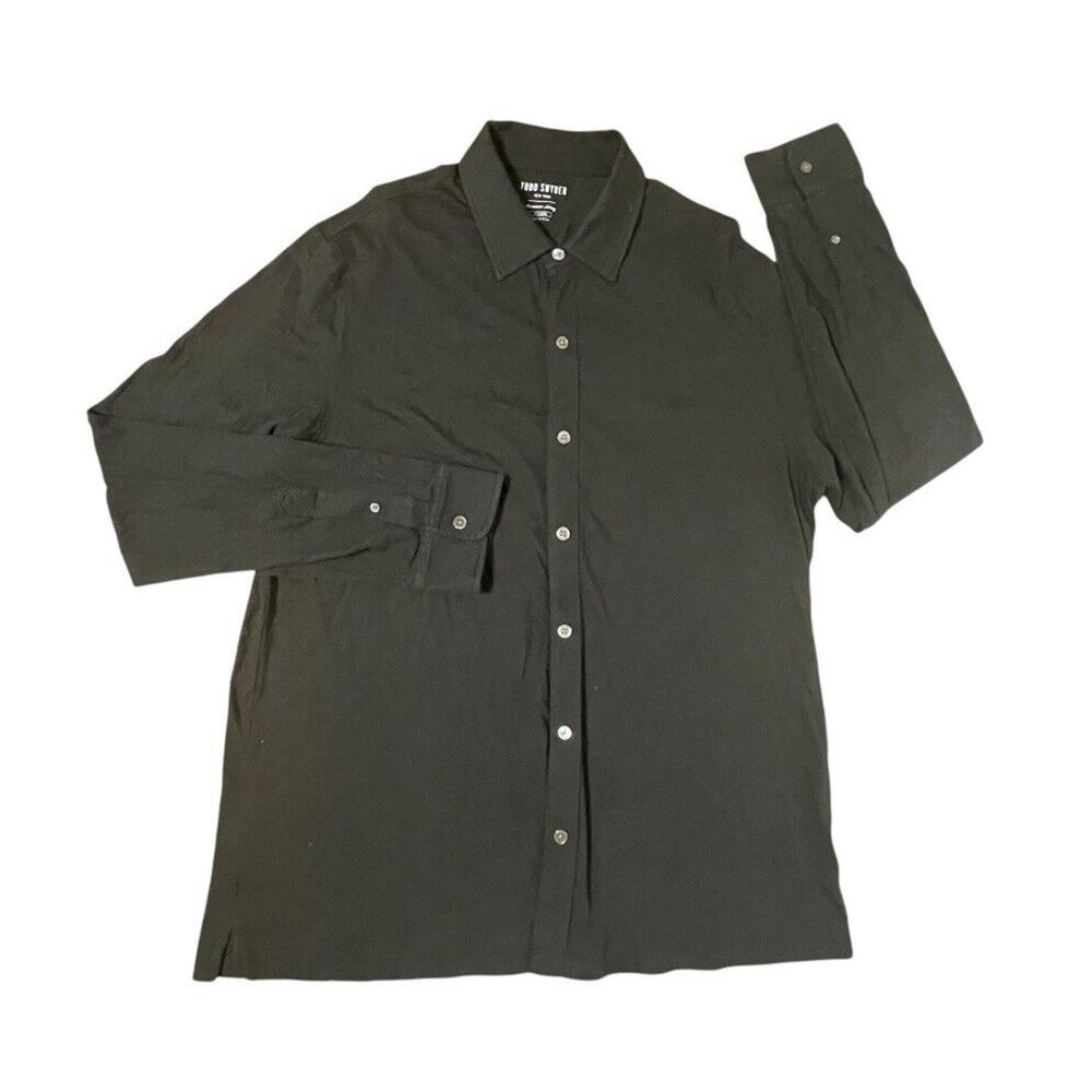 Todd Snyder New York Premium Jersey LS Polo Shirt USA Made Black XL Men